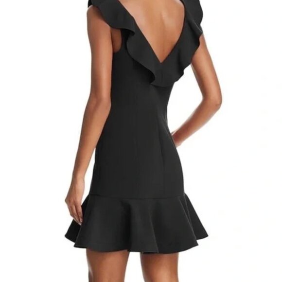 LIKELY Black Ruffle Mini Dress Harlow - Picture 3 of 4